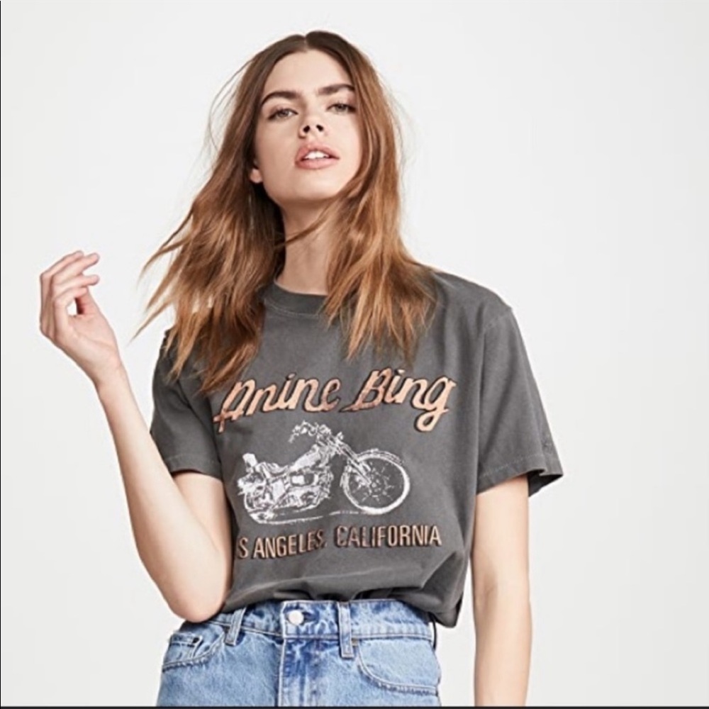 Anine Bing Lulu Gun Powder Tee XS